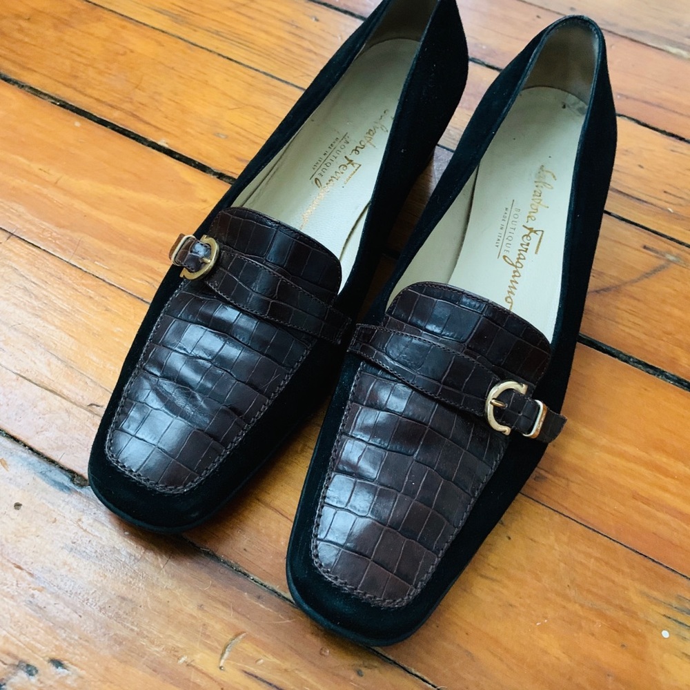 Salvatore Ferragamo loafers with snakeskin